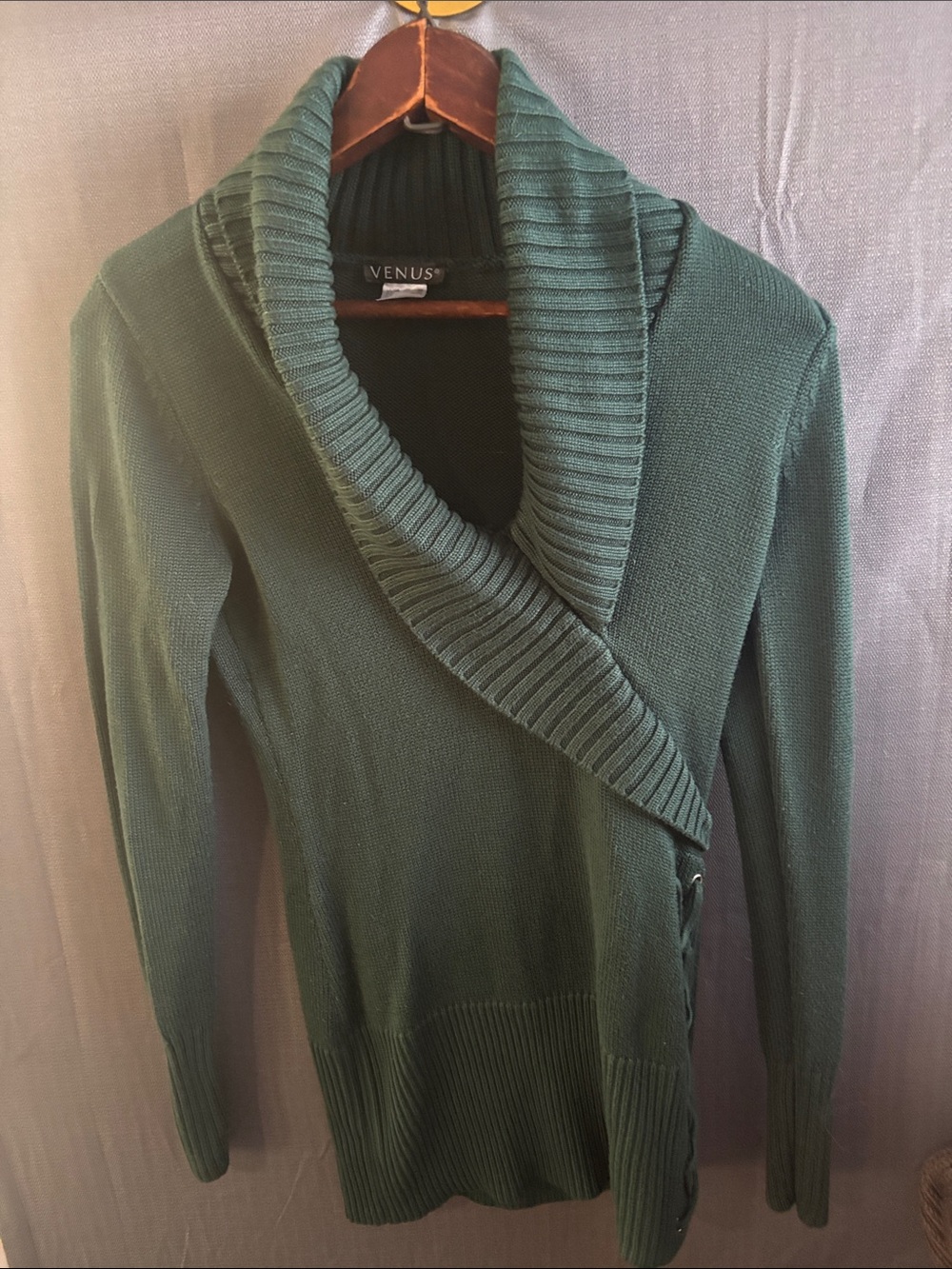 VENUS Forest Green Shawl Collar Cardigan Sweater